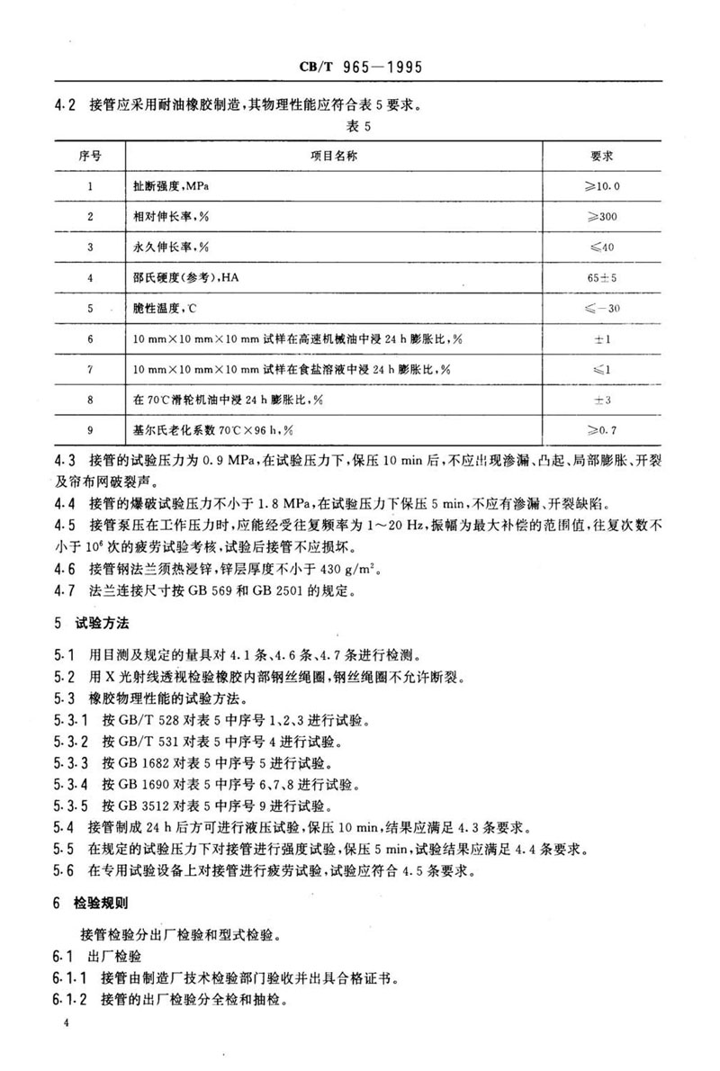 【行業標準】橡膠補償接管CB/T 965-1995船舶標準 【行業標準】橡膠補償接管CB/T 965-1995船舶標準